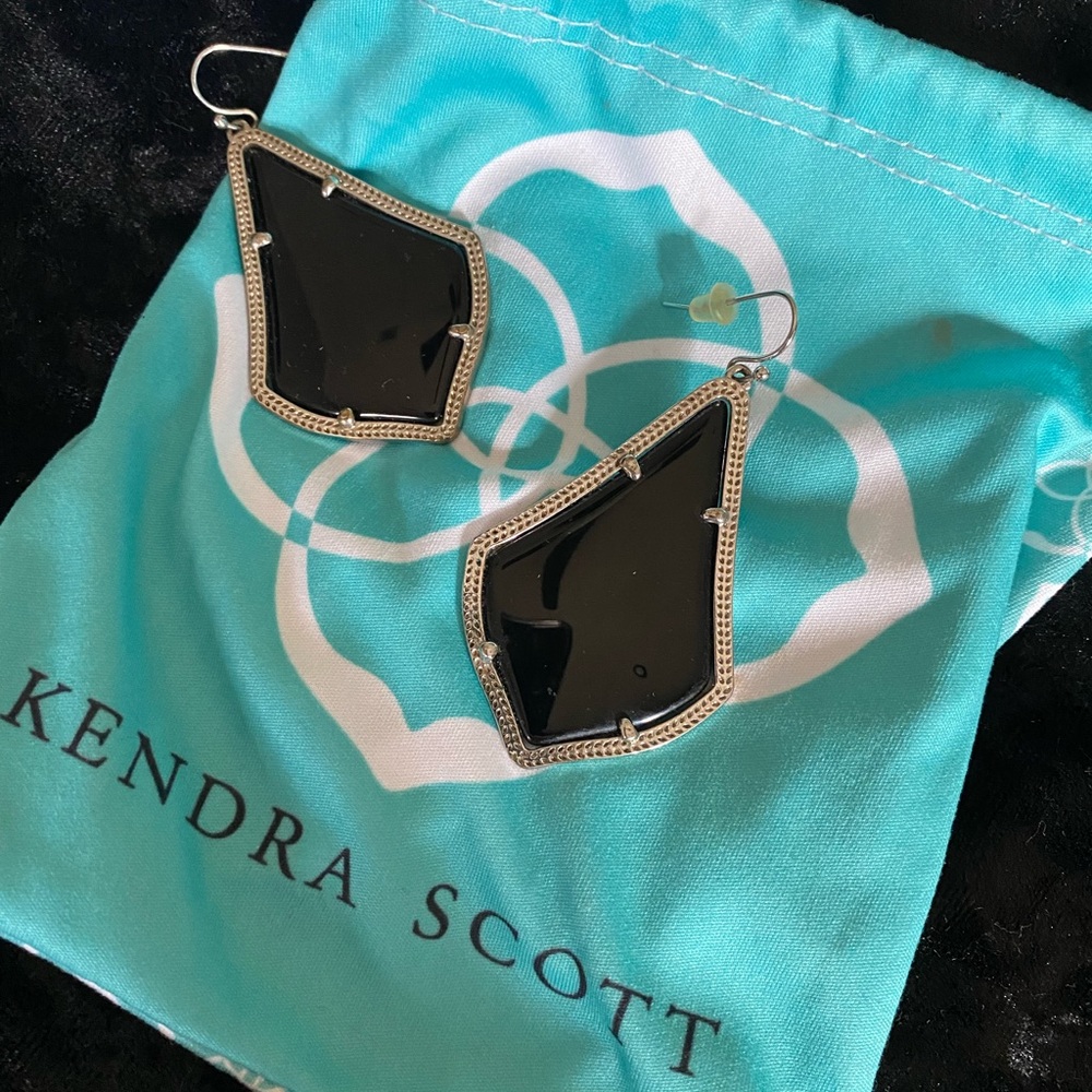 Kendra Scott black onyx hoop earrings